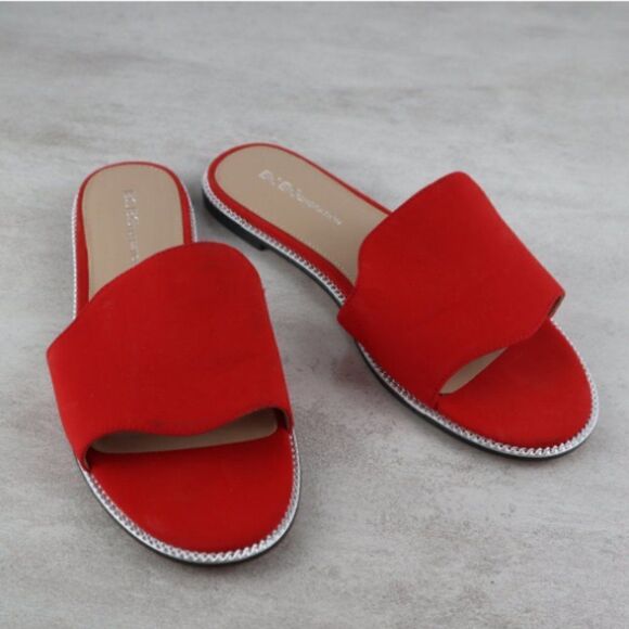 BCBGeneration Womens Size 6.5 Red Zahara Suede Slip On Flats Sandals - Picture 2 of 11